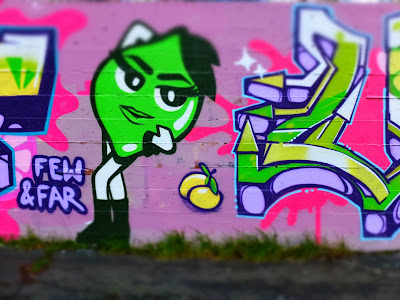 Few & Far, Lime Green, Pink Wall