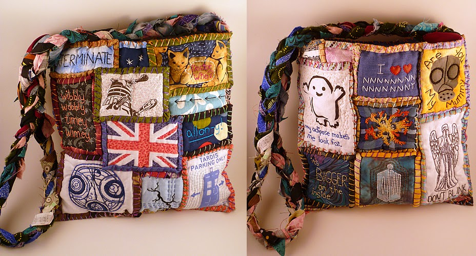 QuirkieCraft's handsewn Doctor Who patch bag