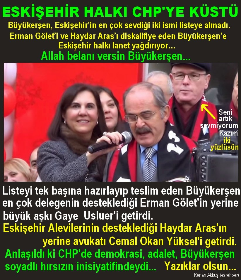 ESKİŞEHİR’İN CHP’Lİ SEÇMENİ, BAĞIMSIZ ADAY CHP’Lİ  MUHARREM ŞENER’İ DESTEKLEME KARARI ALDI.