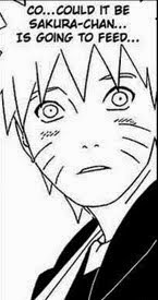 Naruto ruborizado porque Sakura va a darle ramen :3