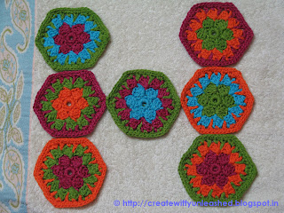 Crochet Swirl hexagon motif by Edie Eckman