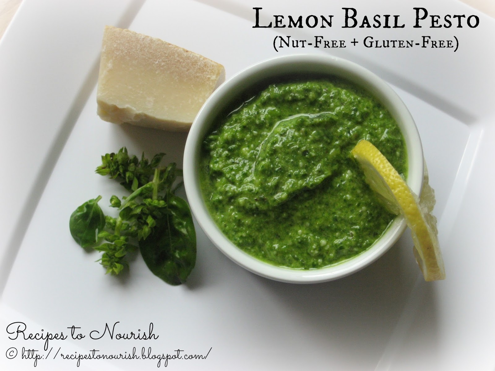 Recipes to Nourish Lemon Basil Pesto (NutFree & GlutenFree)