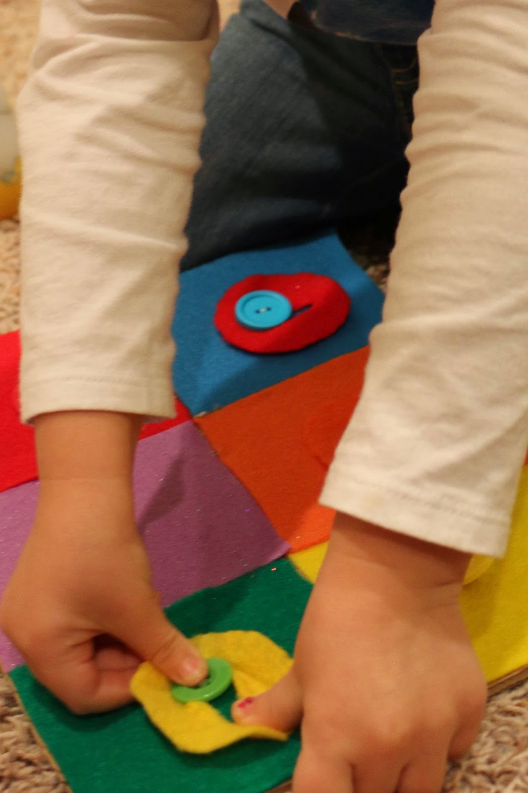 Colorful DIY Felt Button Board Fine Motor Skills School Time Snippets