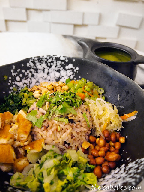 Organic Lei Cha in bowl at Simple Life Restaurant