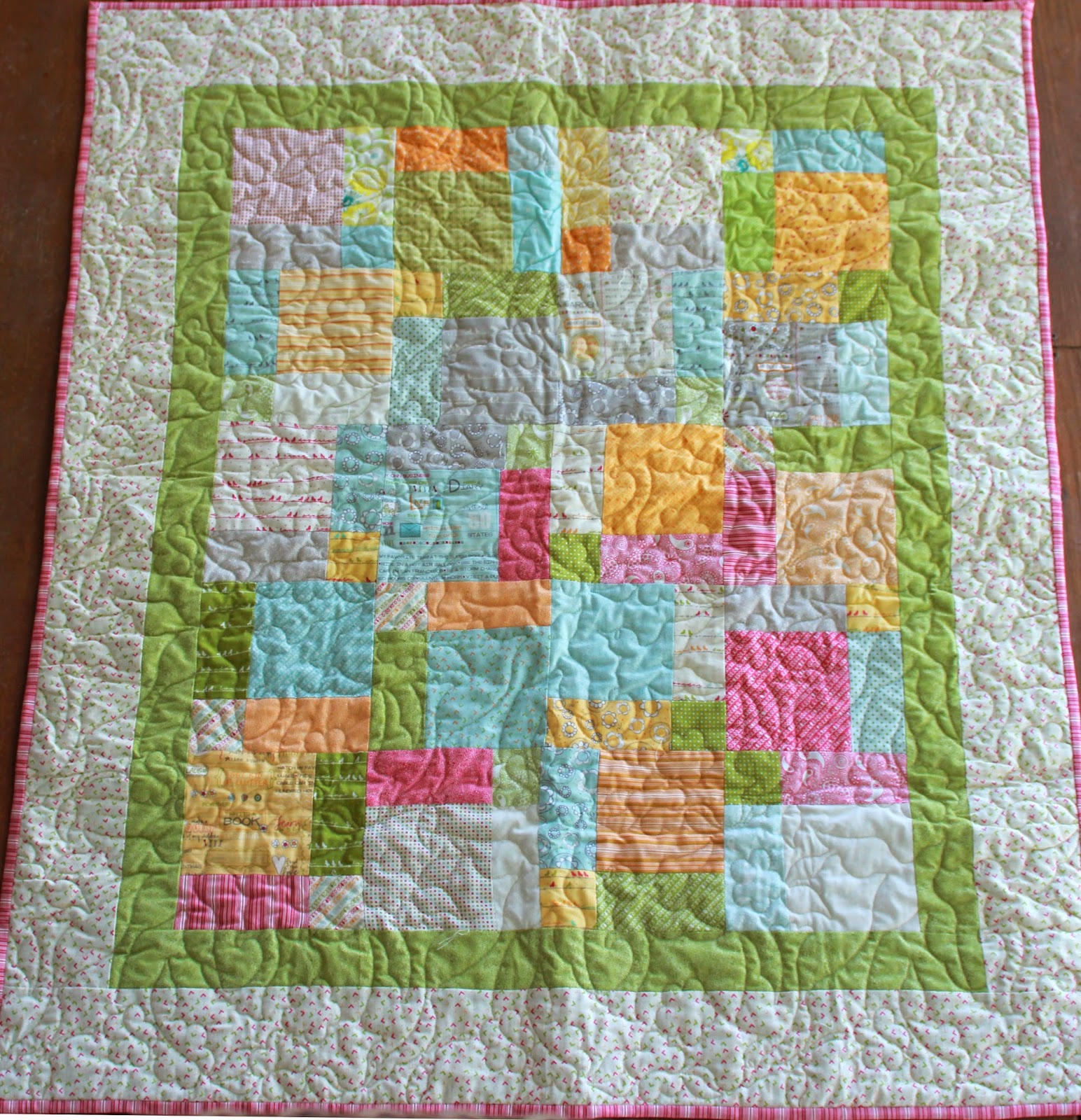 Girls in the Garden Pastel Baby Quilt