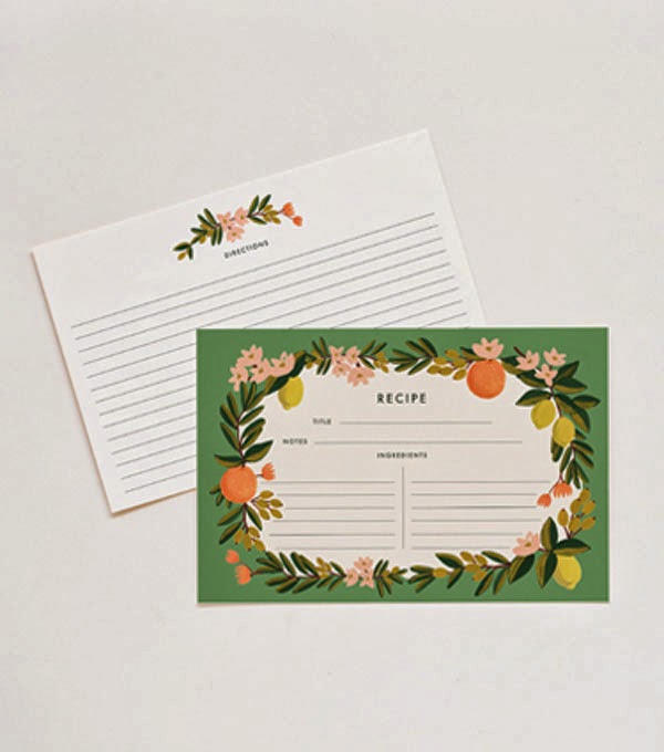 blank recipe cards