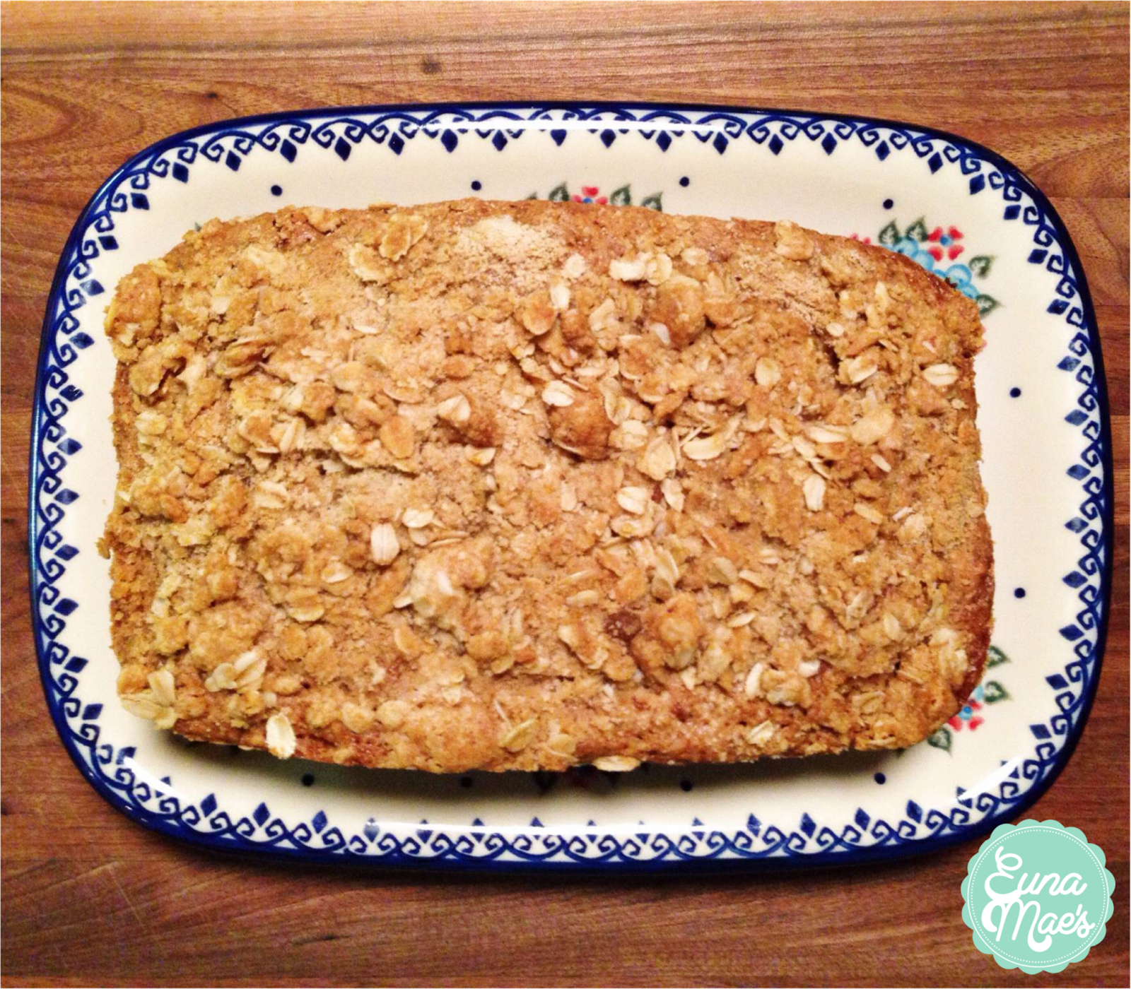 Euna Mae's zucchini bread with brown sugar & oats crumble