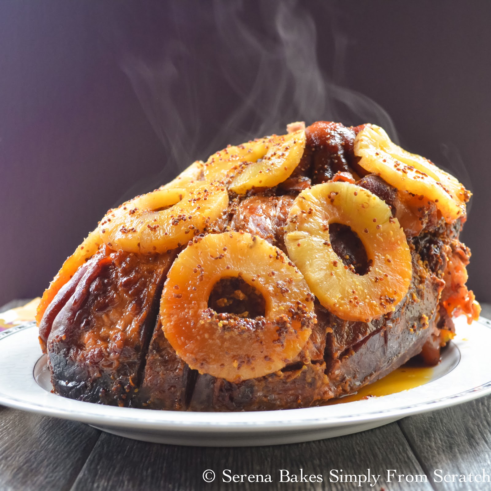 Slow Cooker Pineapple Honey Mustard Baked Ham Serena Bakes Simply