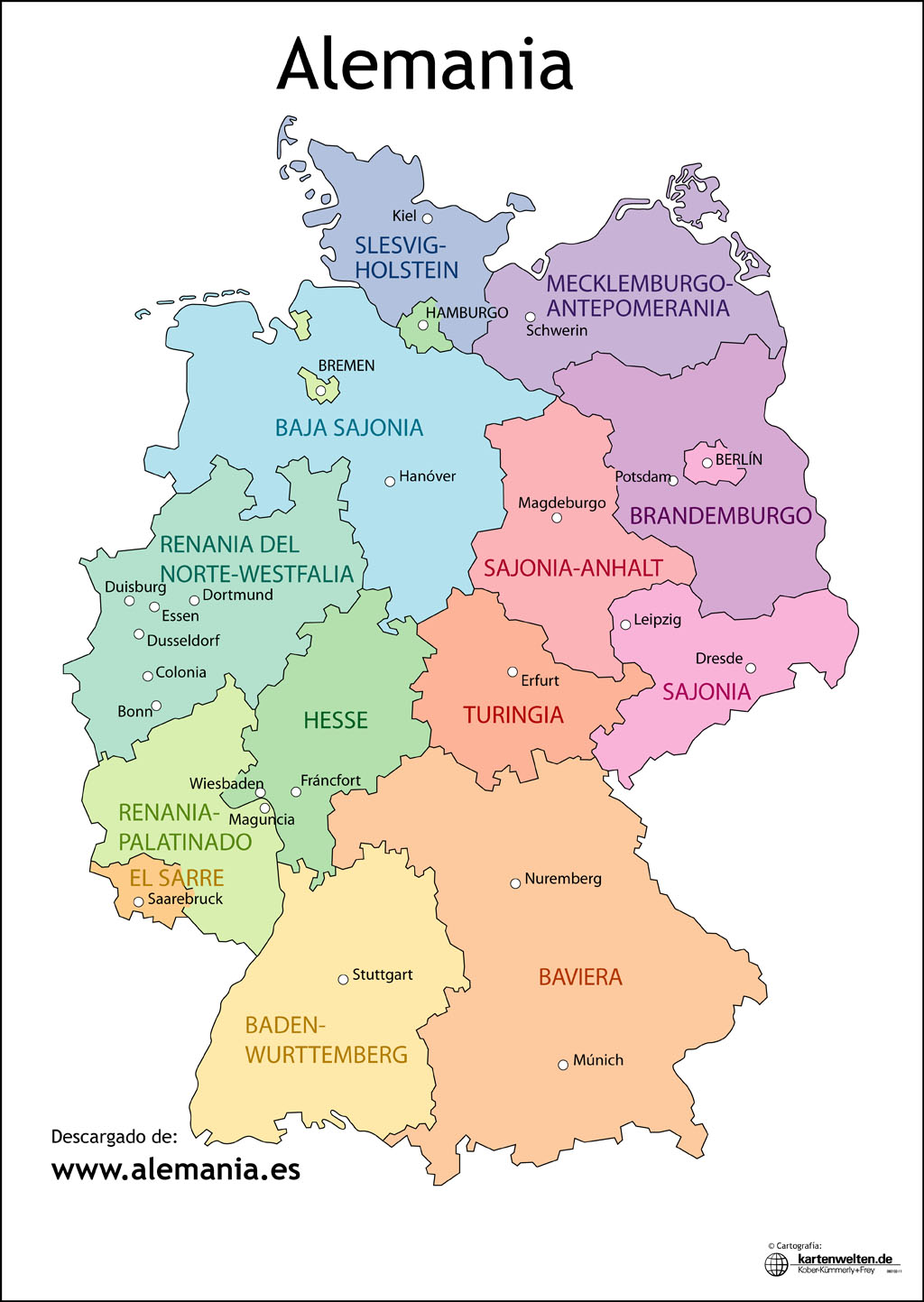 Ciudades Importantes En Alemania Mapa