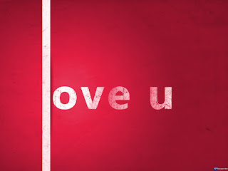 Love U Red Text Wallpaper