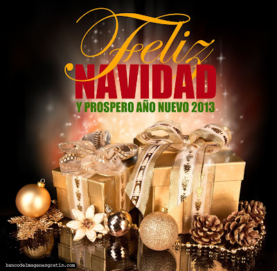 Tarjetas con mensaje Feliz Navidad y Prospero Año Nuevo 2013