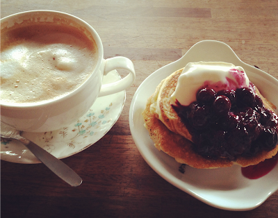 pancakes and a latte