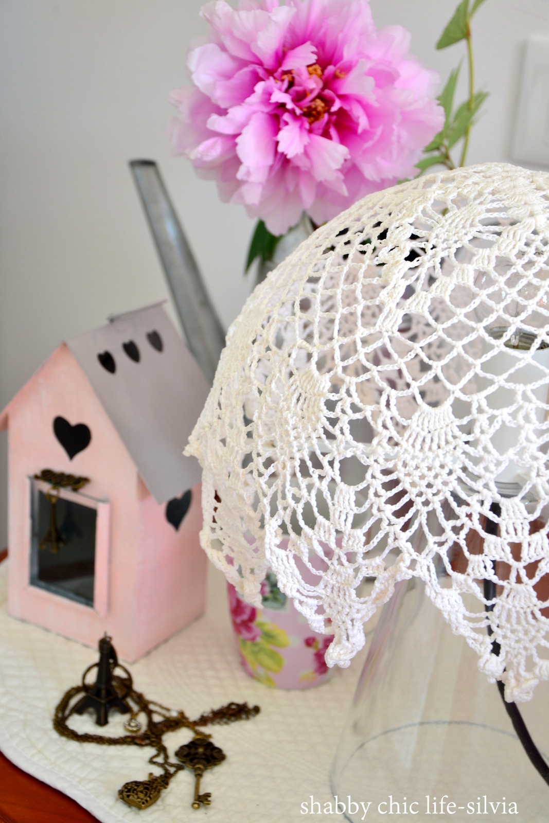 Shabbychiclife: come recuperare una lampada Lampade Uncinetto decorazione
