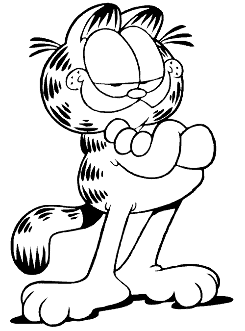 Coloring Page of Proud Garfield title=