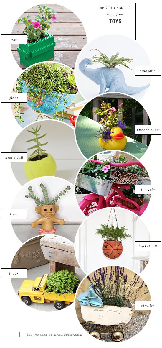 10 unexpected upcycled planters made from toys