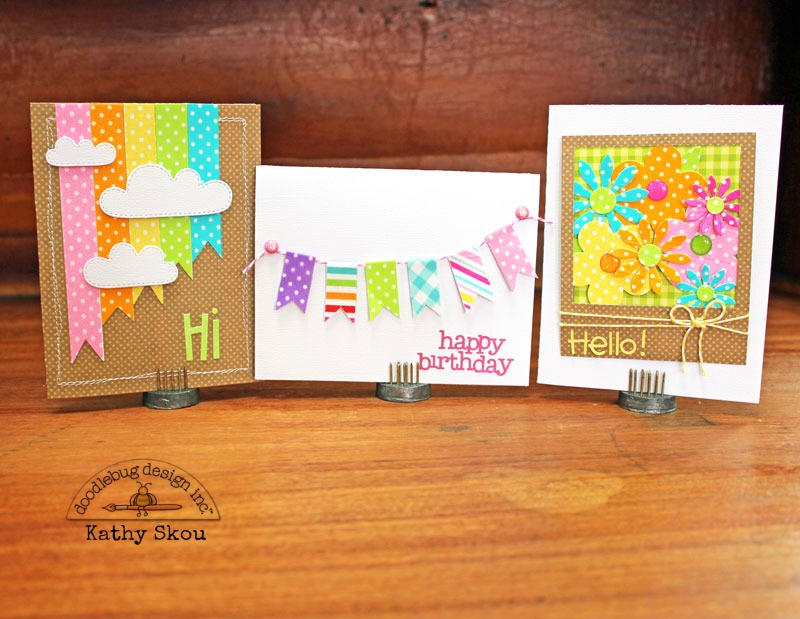 Doodlebug Design Inc Blog Washi Tape Challenge Card Set by Kathy Skou