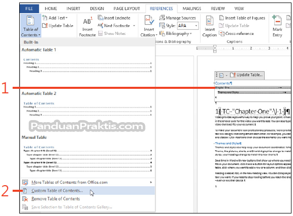manually edit table of contents in word manually edit table of contents in word