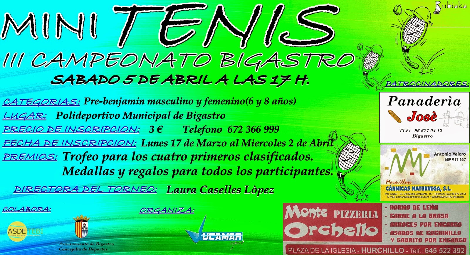 INSCRIPCION TORNEO MINI TENIS inscripcion torneo mini tenis: