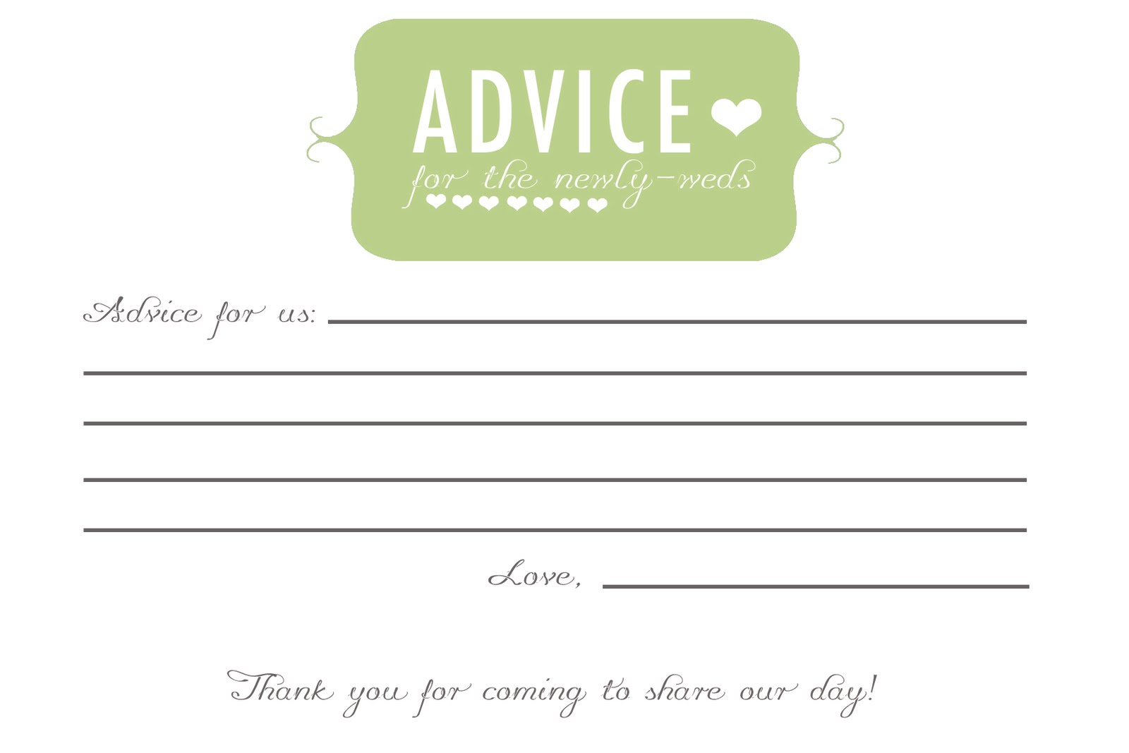 Advice Card Template advice for the free printable cards just b cause Advice Card Template advice for the free printable cards just b cause