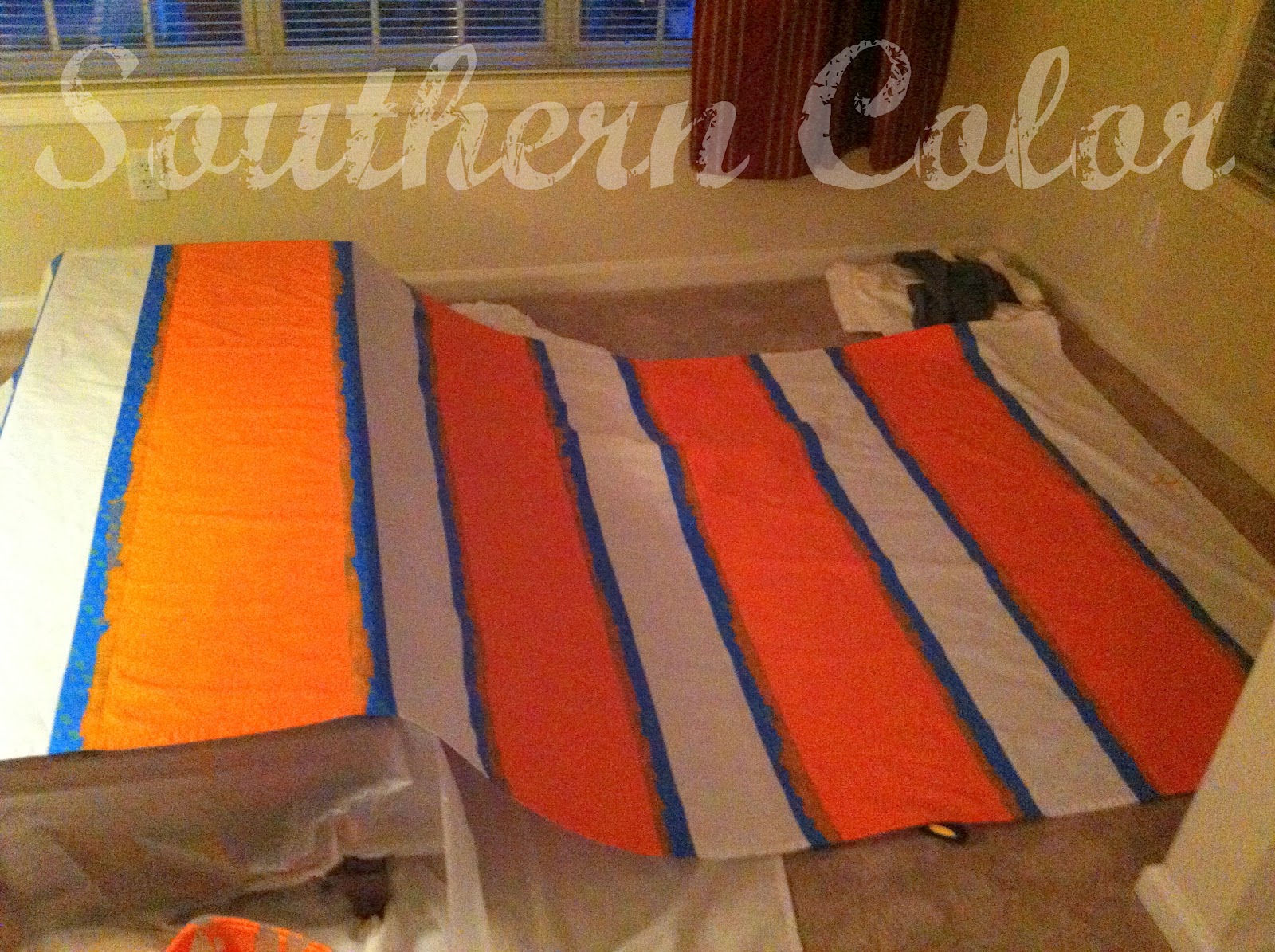Southern Color Painted Orange Stripe Ikea Curtains