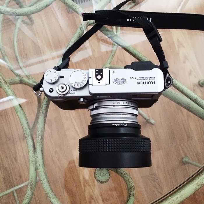 Fuji X100 X100S teleconverter lens 50mm and adapter
