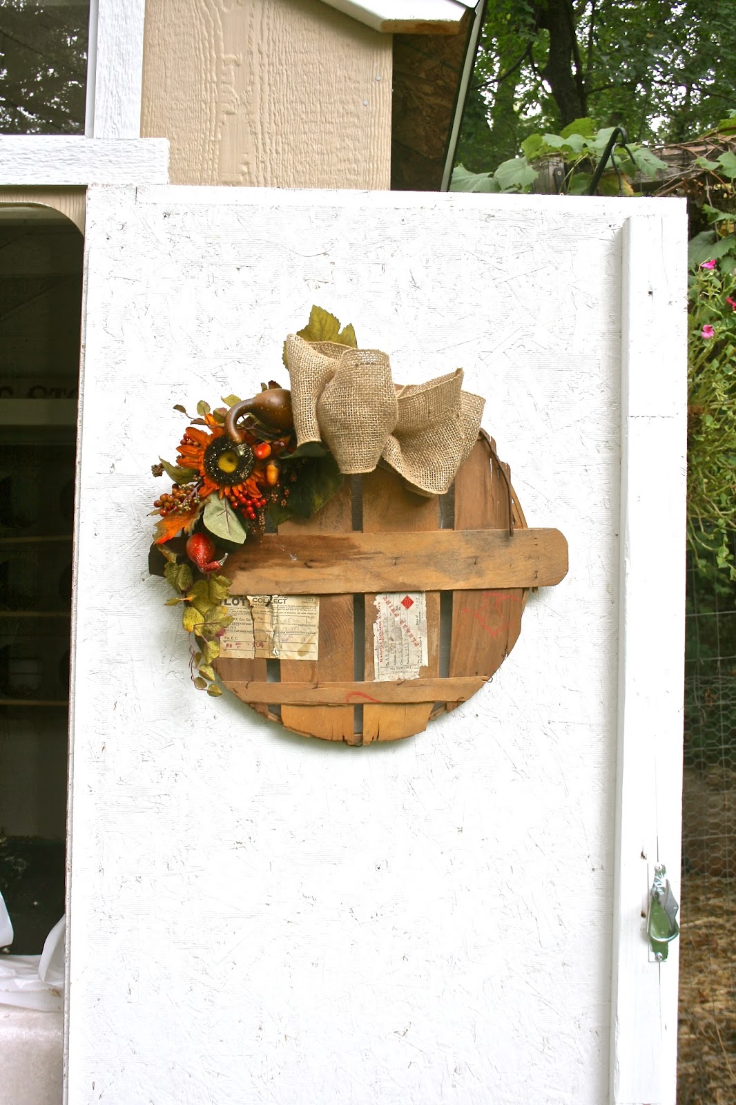 Tattered Tiques Vintage Bushel Basket Wreath