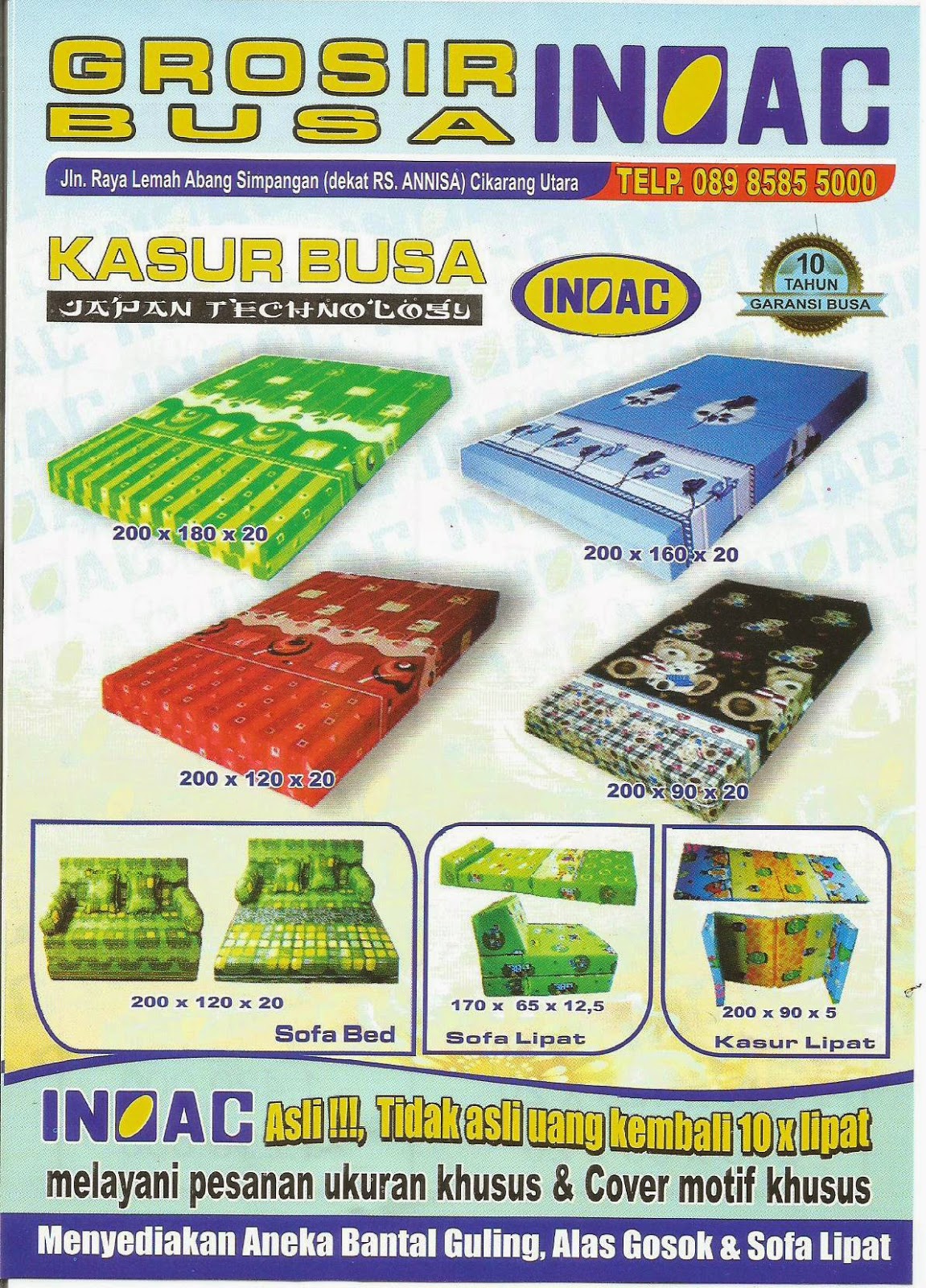 KASUR BUSA INOAC CIKARANG BEKASI Aneka Produk Foam INOAC KASUR BUSA INOAC CIKARANG BEKASI Aneka Produk Foam INOAC