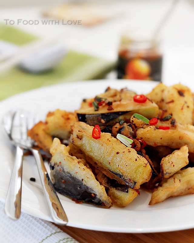To Food with Love Crispy Eggplant with Black Beans and XO Sauce