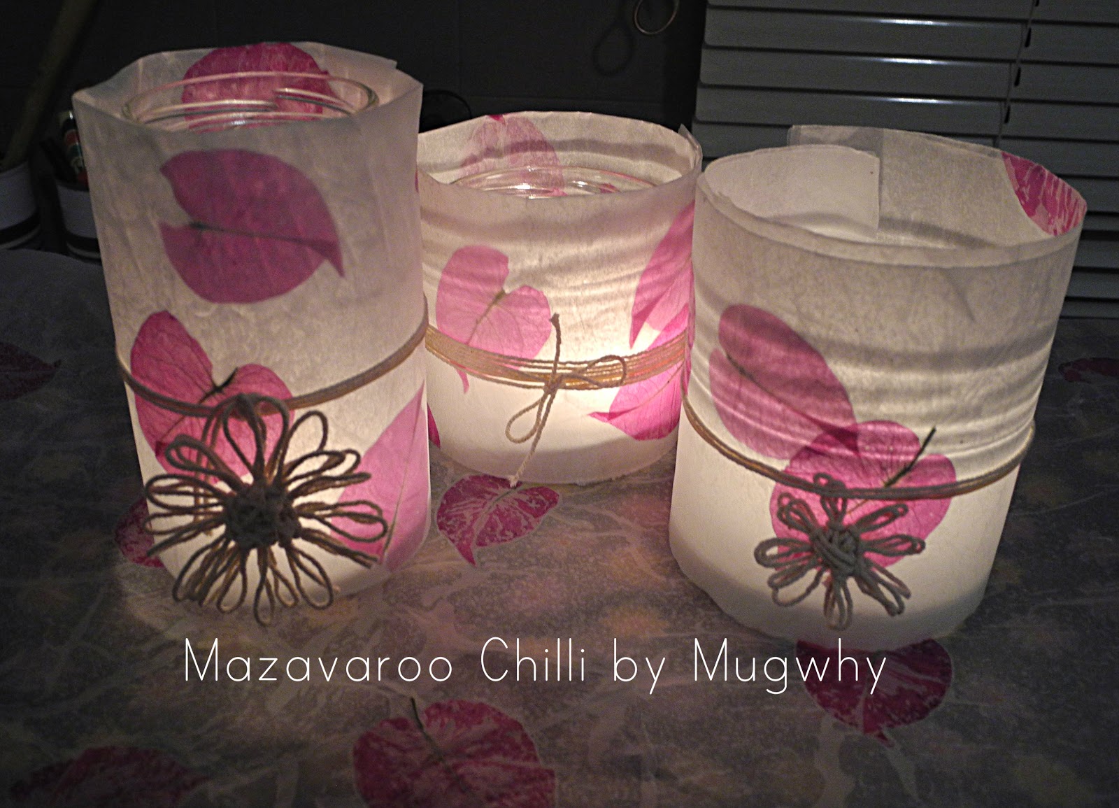 Mugwhys Vintage Wax Paper, Flower, Tea Light Lanterns.... Tutorial