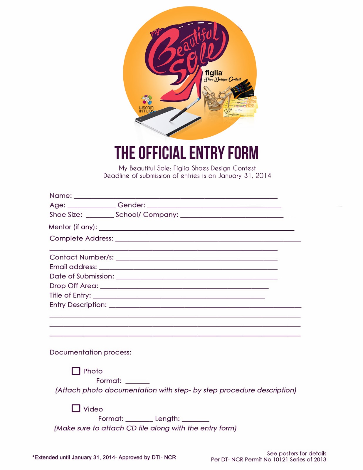contest entry form template word contest entry form template word
