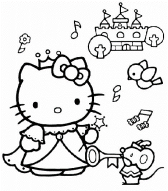 Hello Kitty Princess Coloring Pages