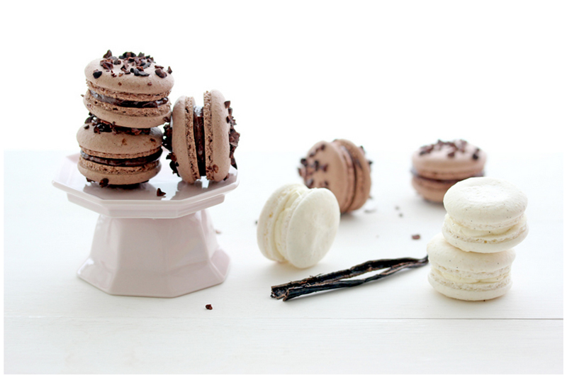 Foodagraphy. By Chelle. Cocoa nib macarons with earl grey ganache