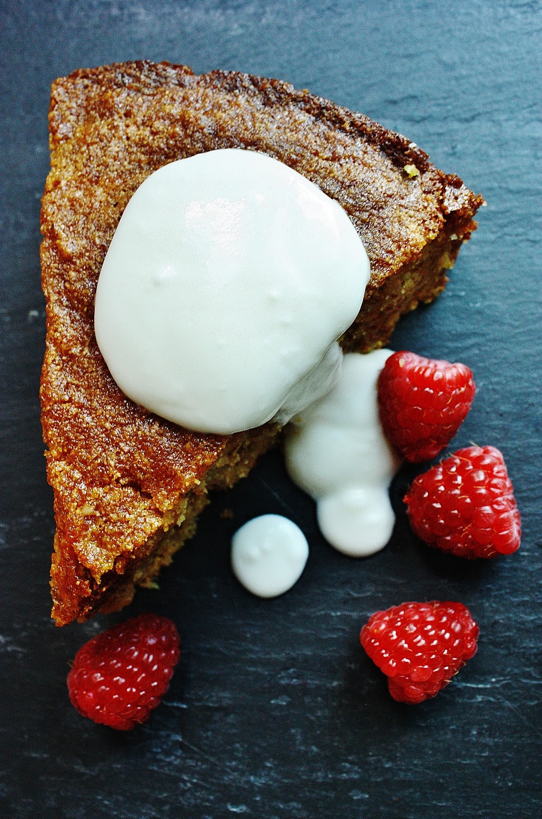 heirloom Almond Polenta Cake with Elderflower Honey Glaze