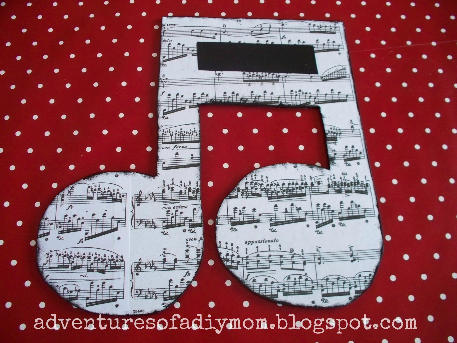 Mod Podge Wooden Music Notes Decor Adventures of a DIY Mom