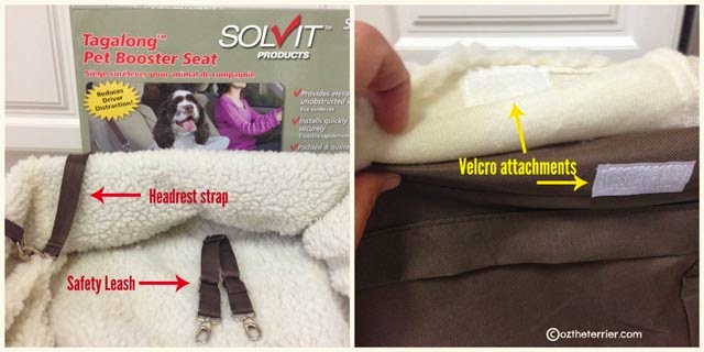 Solvit Products Tagalong Pet Booster Seat straps and velcro attachments