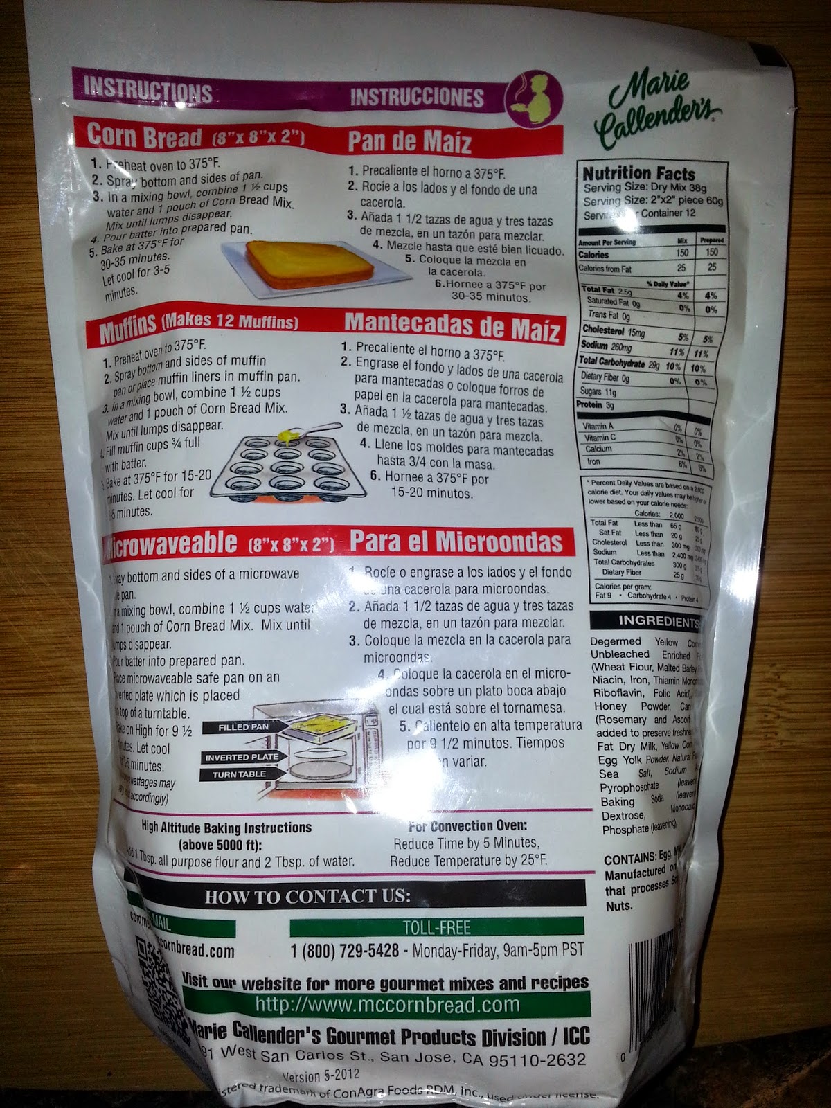 The 7 P's Blog Marie Callender's JustAddWater Corn Bread Review