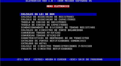 Eletronico Iron Maiden Software Thiago França 1995 SENAI Turbo Basic PC XT