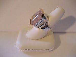 ART-DECO ring in silver with 18KT rose gold