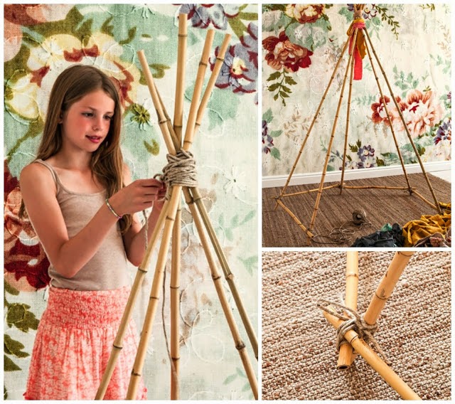 Muyvariado.com: como hacer un tipi indio facil y rapido Decoración India cabaña