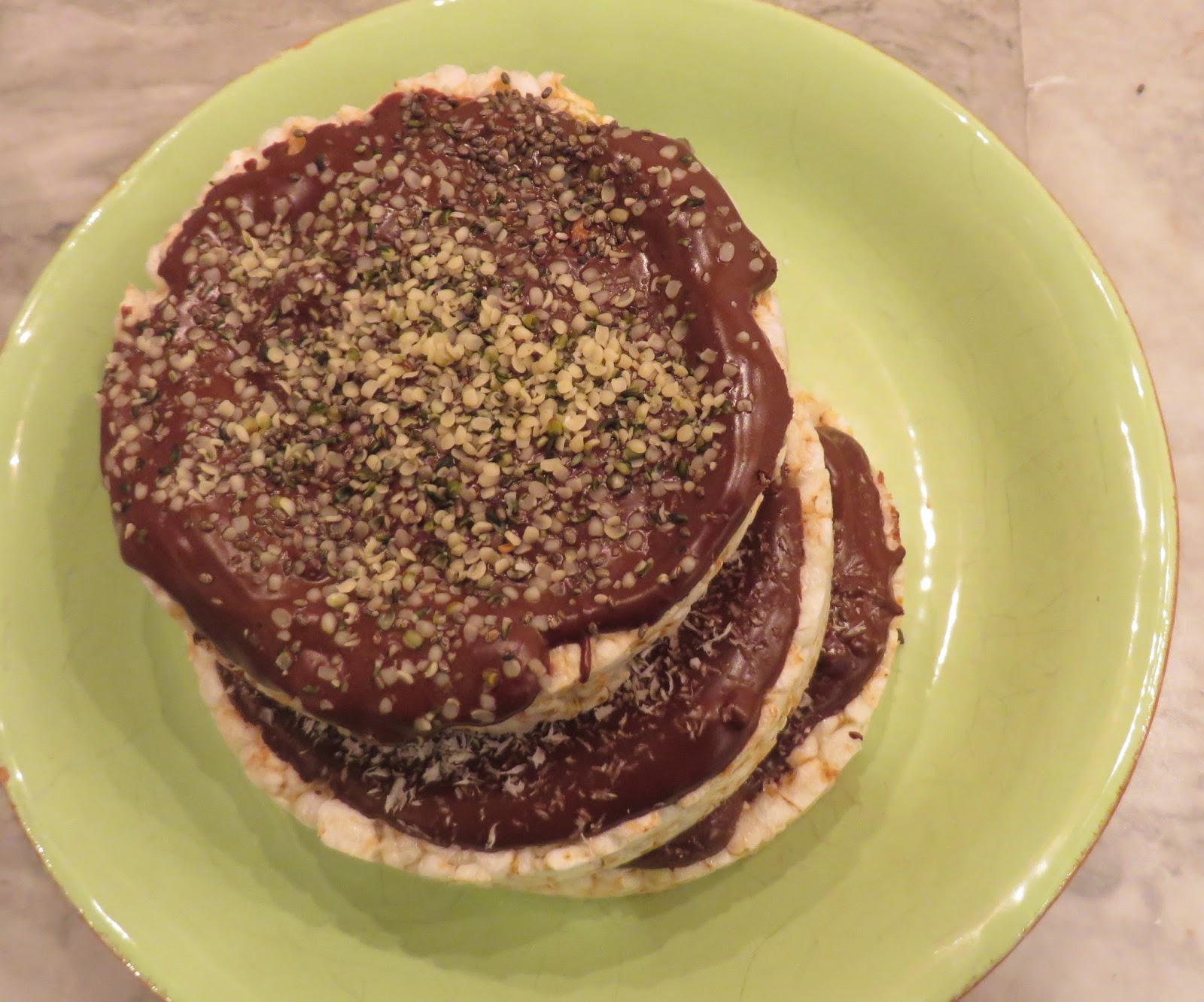 The Wooden Spoon Diaries Chocolate Covered Rice Cakes with Coconut & Hemp Seeds