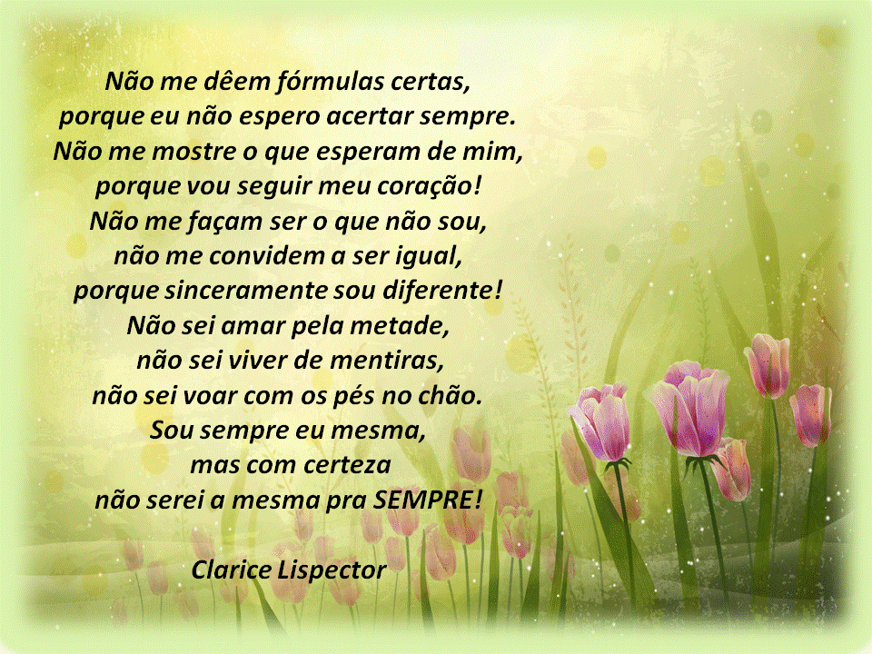 Imagens da Internet: Mensagens de Clarice Lispector