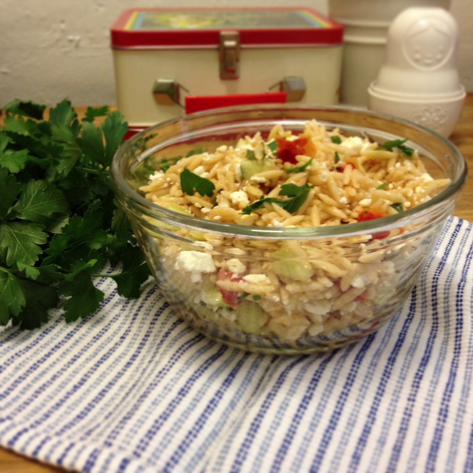 Crafty Lumberjacks Macaroni Monday; Feta Orzo Pasta Salad