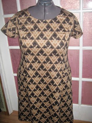 Simplicity 7243 Aztec Print Princess Seam Ponte Knit Dress www.sewplus.blogspot.com