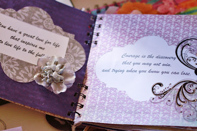quotes, kind words, purple, homemade scrapbook