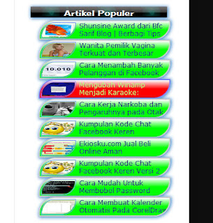 Widget Artikel Populer Ketupat Style di Blog