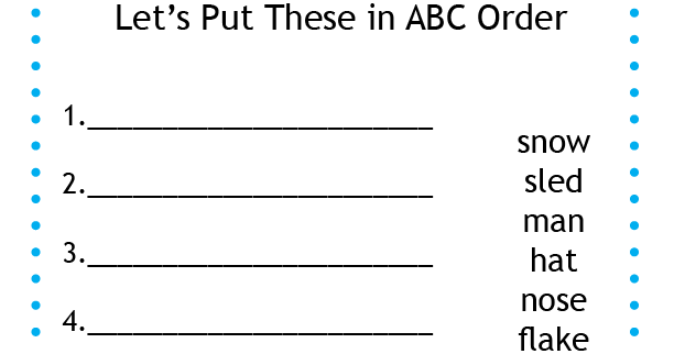 Learning As We Go: ABC Order - Snowman - Worksheet