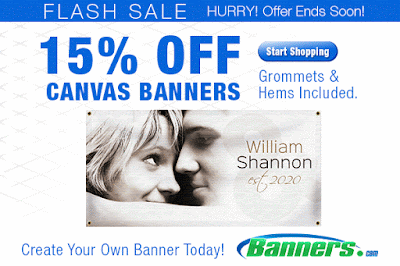 15% off Canvas Banners through 10/26/15 at Banners.com