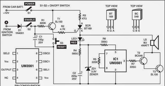 Anti Theft Alarm for Vehicles Wiring diagram Schematic ~ Circuit Wiring