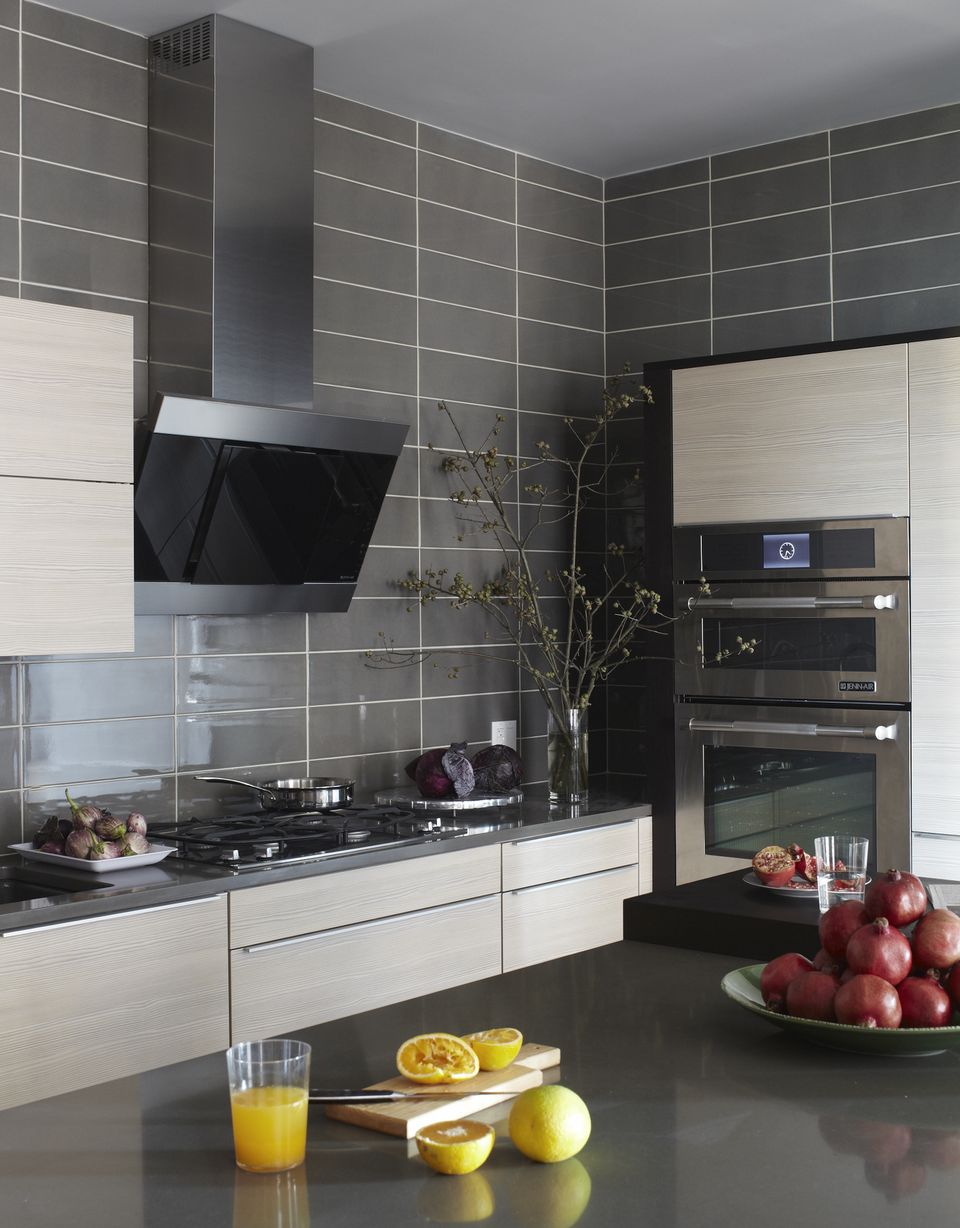 A neutral kitchen adds flexibility, allowing the food, flowers and wine