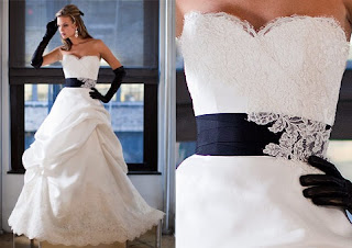 wedding dresses with navy blue accents